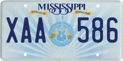 MS license plate XAA586