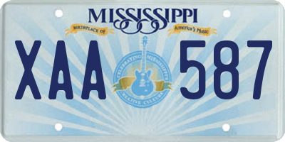 MS license plate XAA587