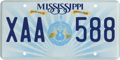 MS license plate XAA588