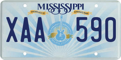 MS license plate XAA590