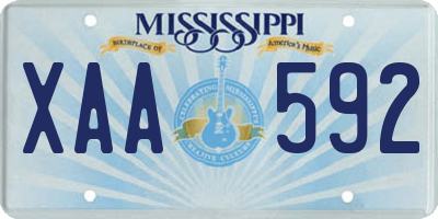 MS license plate XAA592