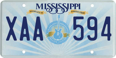 MS license plate XAA594