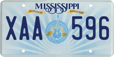 MS license plate XAA596