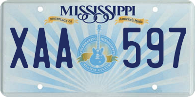 MS license plate XAA597