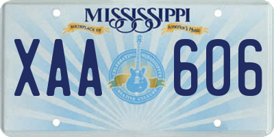 MS license plate XAA606