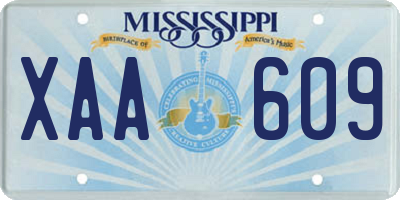MS license plate XAA609