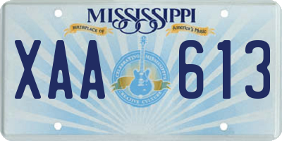 MS license plate XAA613