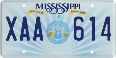 MS license plate XAA614