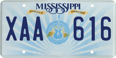 MS license plate XAA616