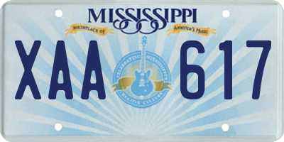 MS license plate XAA617