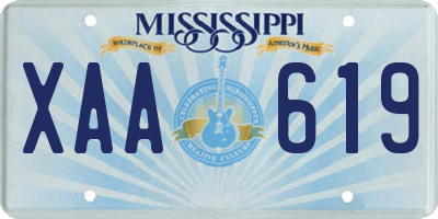 MS license plate XAA619