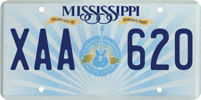 MS license plate XAA620