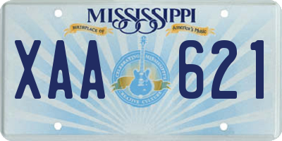 MS license plate XAA621