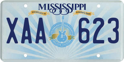 MS license plate XAA623