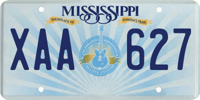 MS license plate XAA627