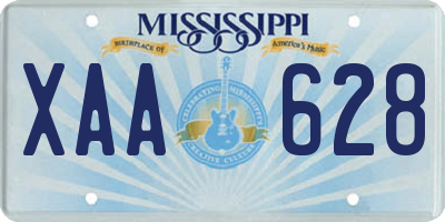 MS license plate XAA628