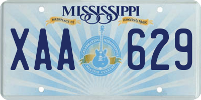 MS license plate XAA629