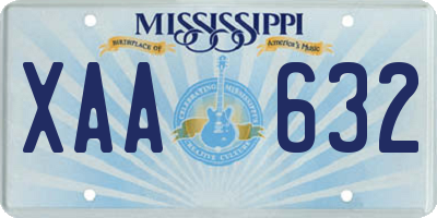 MS license plate XAA632