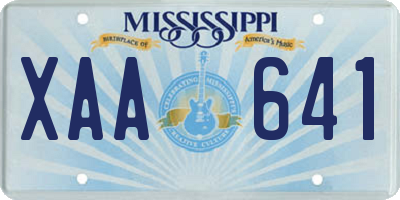 MS license plate XAA641