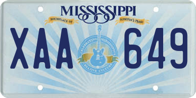 MS license plate XAA649