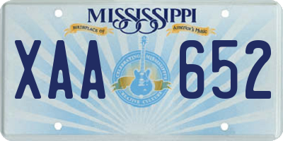 MS license plate XAA652