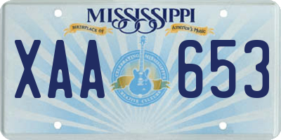 MS license plate XAA653