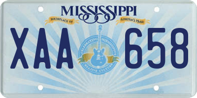 MS license plate XAA658