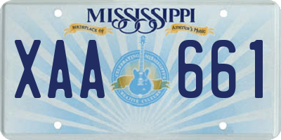 MS license plate XAA661