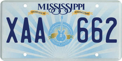 MS license plate XAA662
