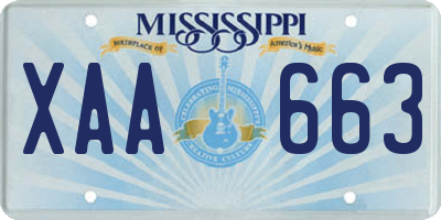 MS license plate XAA663