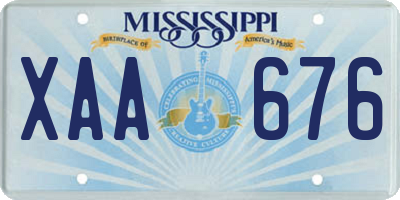 MS license plate XAA676