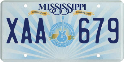 MS license plate XAA679