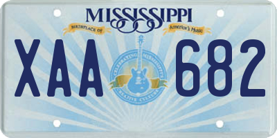 MS license plate XAA682