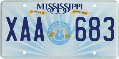 MS license plate XAA683