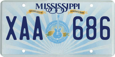 MS license plate XAA686