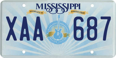 MS license plate XAA687