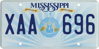 MS license plate XAA696