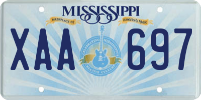 MS license plate XAA697