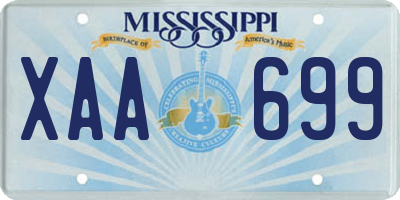 MS license plate XAA699