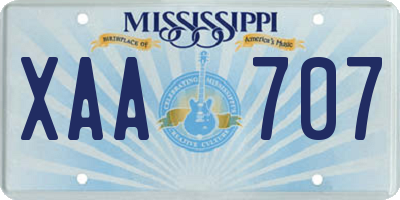 MS license plate XAA707