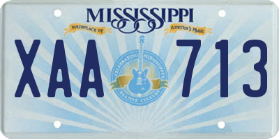 MS license plate XAA713