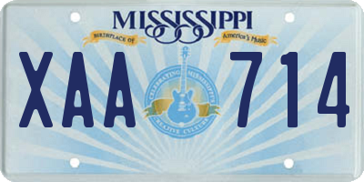 MS license plate XAA714