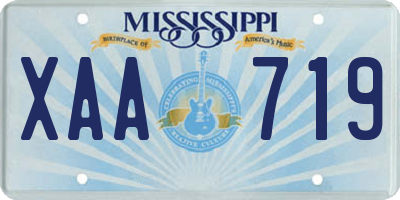 MS license plate XAA719