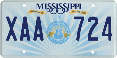 MS license plate XAA724