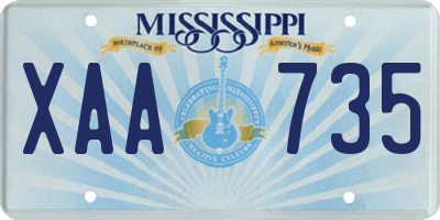 MS license plate XAA735