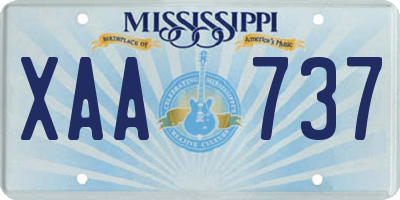 MS license plate XAA737