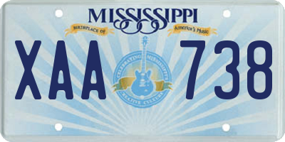 MS license plate XAA738