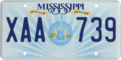 MS license plate XAA739