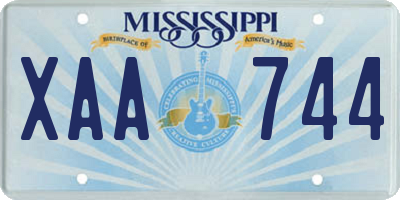 MS license plate XAA744