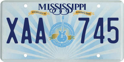 MS license plate XAA745